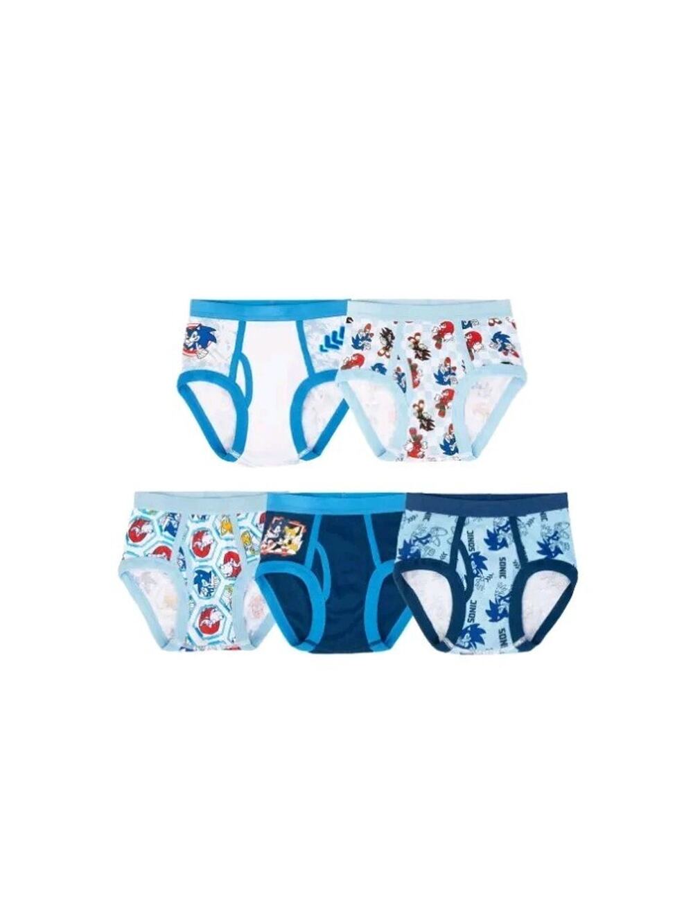 Sonic The Hedgehog Boys Briefs 100% Combed Cotton Tag-less 5 pack Size 6